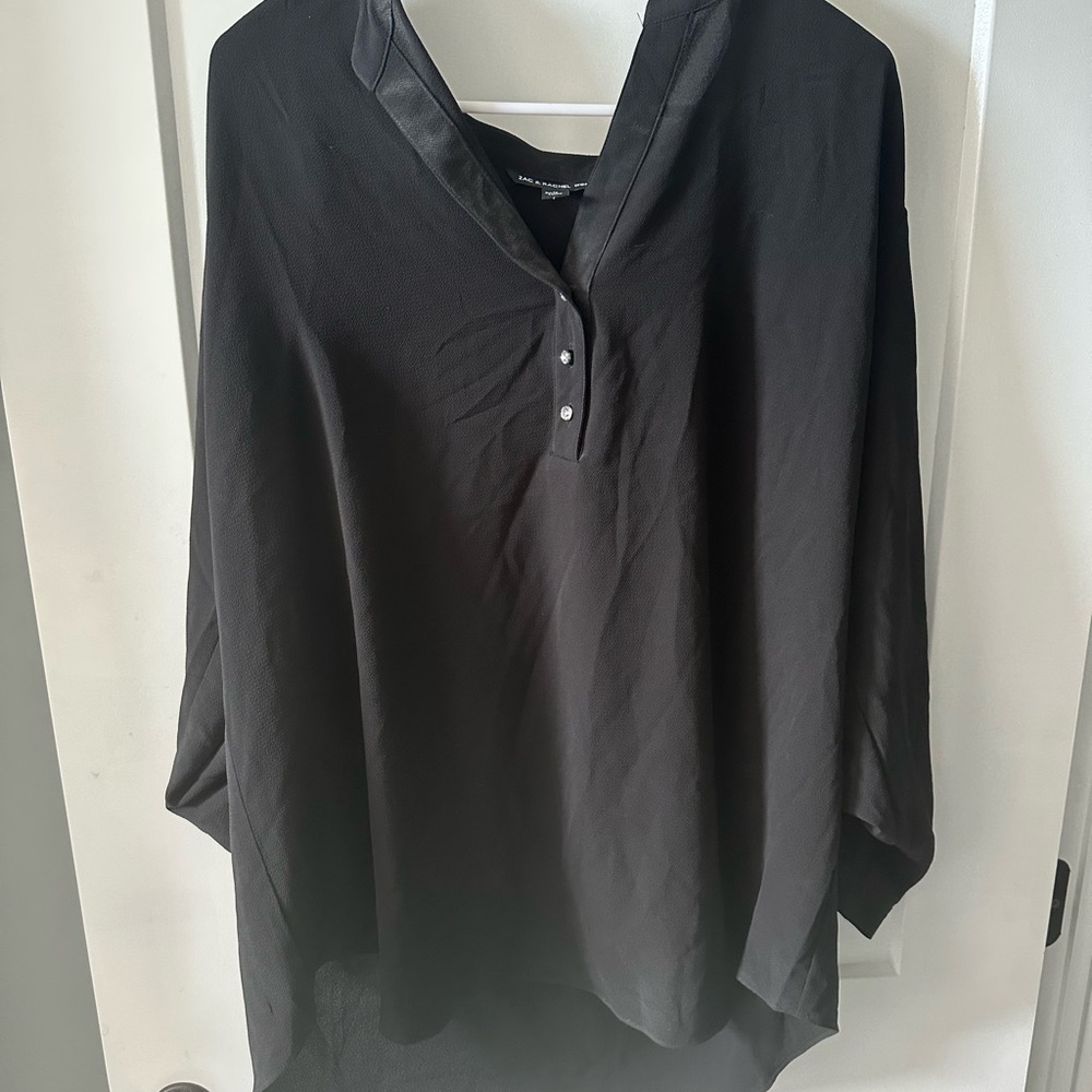 Zac & Rachel Elegant Black Tunic with Button Accents